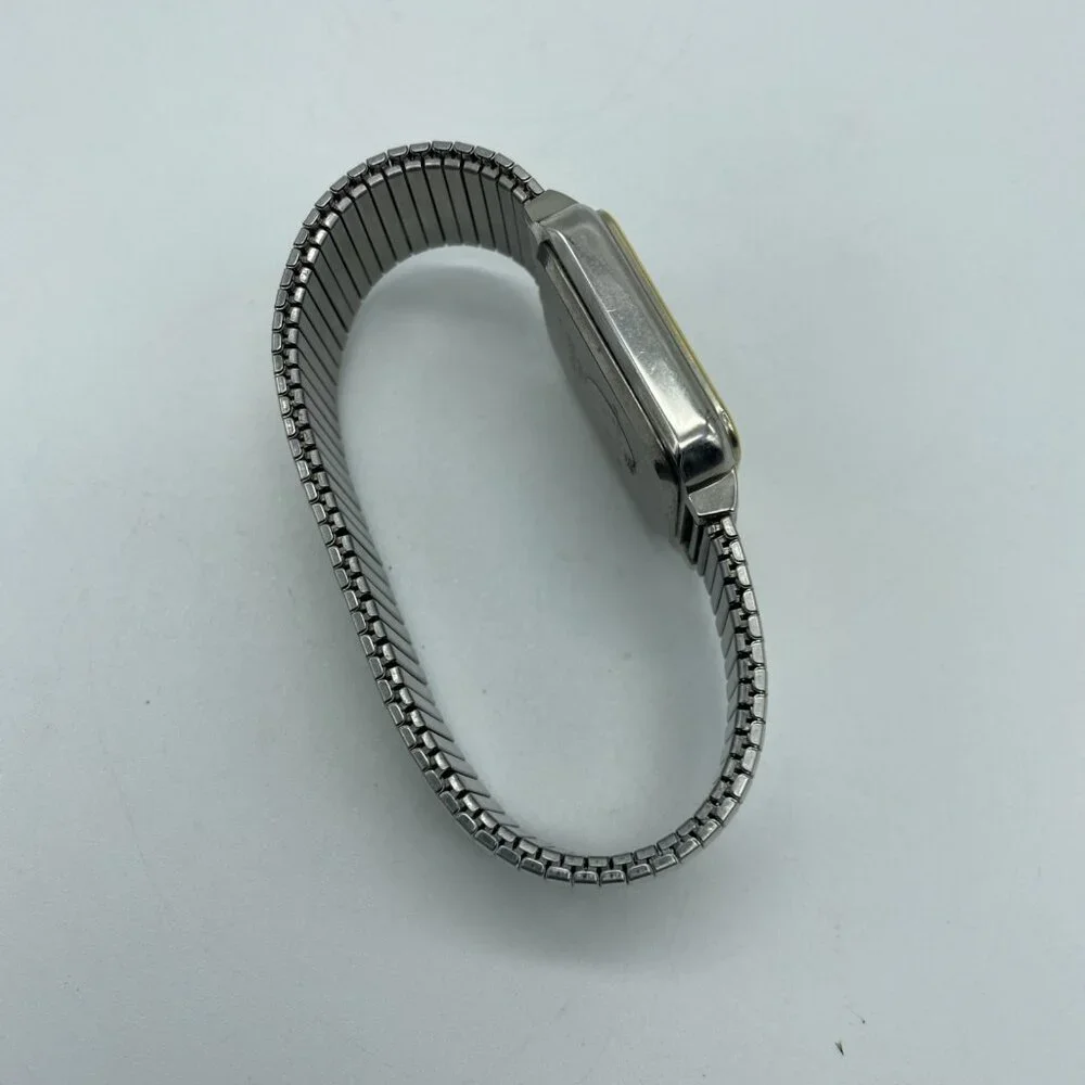 Embassy MBS503 Men’s Quartz Watch Black Dial Two-Tone Stretch Band Date Display - Picture 4 of 7